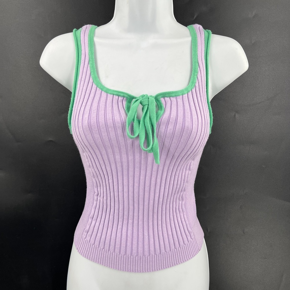 Free‎ People all star sweater tank top retro 90s y2k sporty boho lilac purple XS